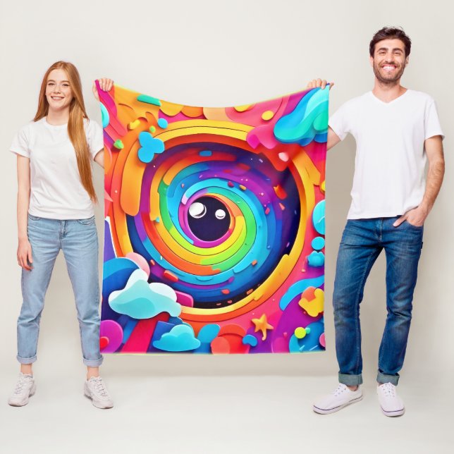 Whirlwind of Colorful Imagination Fleecefilt (På plats)