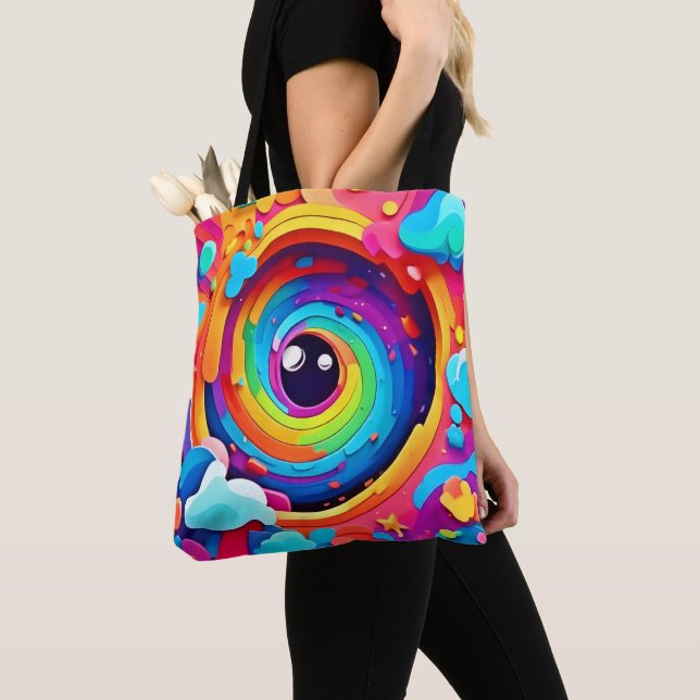 Whirlwind of Colorful Imagination Tygkasse (Närbild)