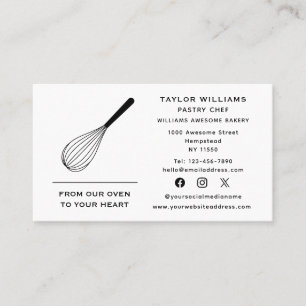 Whisk Baker Bake Shop Catering Social Media Visitkort