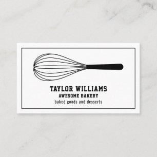 Whisk Bakery Bake Shop Baker Baking Baked Goods Visitkort