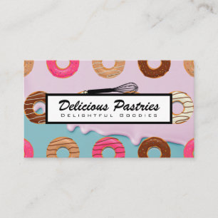 Whisk Donuts Icing-bakgrund Visitkort