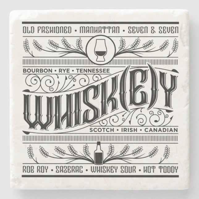 Whisk(e)y-coaster Stenunderlägg (Framsidan)