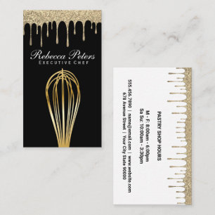 Whisk Golden Glitter Drip Syrup Visitkort