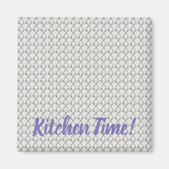 Whisk och Cooking Spoon Mönster för köksmäskor Magnet (Framsidan)