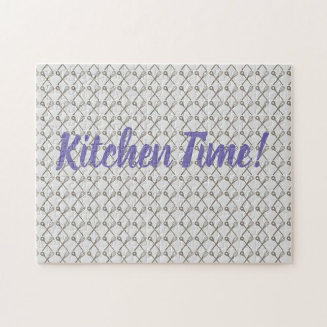 Whisk och Cooking Spoon Mönster för köksmäskor Pussel (Horisontell)