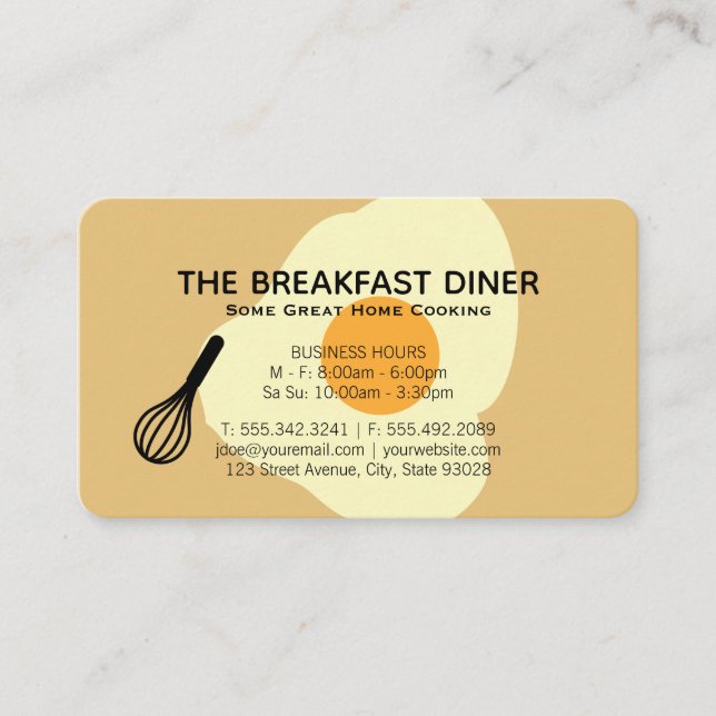 Whisk och Egg Breakfast Restaurant Visitkort (Framsida)