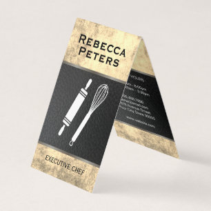 Whisk Rolling Pin Culinary Master Lux Guld Struktu Visitkort