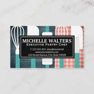 Whisk Spatula Rolling Pin Picnic Bord Backgroun Visitkort