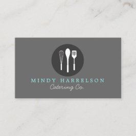 WHISK SPOON SPATULA LOGOTYP 5 för bageri, Catering Visitkort