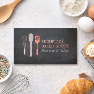 WHISK SPOON SPATULA LOGOTYP Bakery Affärskort Visitkort