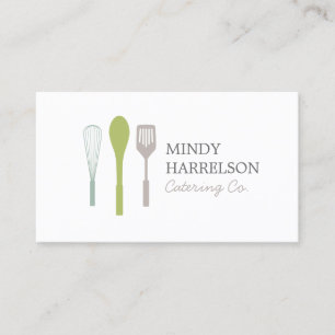 WHISK SPOON SPATULA LOGOTYP I för Catering, Chef Visitkort