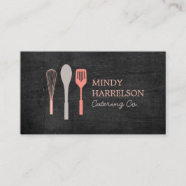 WHISK SPOON SPATULA on Black Wood Bakery, Catering Visitkort