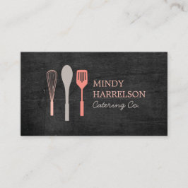 WHISK SPOON SPATULA on Black Wood Bakery, Catering Visitkort