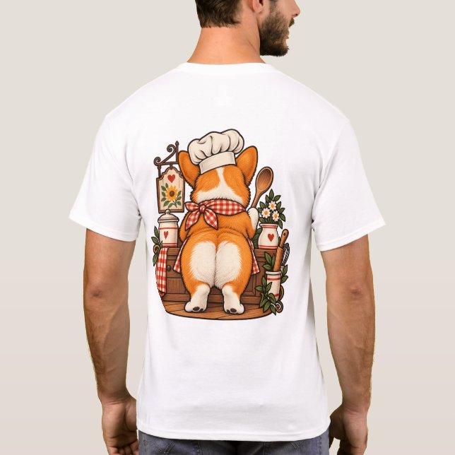 Whisk Taker Corgi Chef Bakning Puns Tee (Baksida)