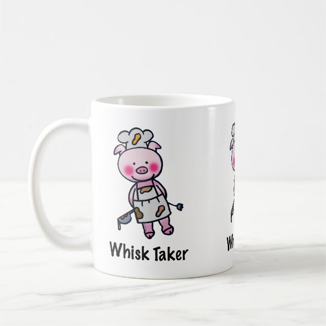 Whisk Taker Gris - Funny Chef Design Kaffemugg (Vänster)