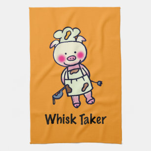 Whisk Taker Gris - Funny Chef Design Kökshandduk