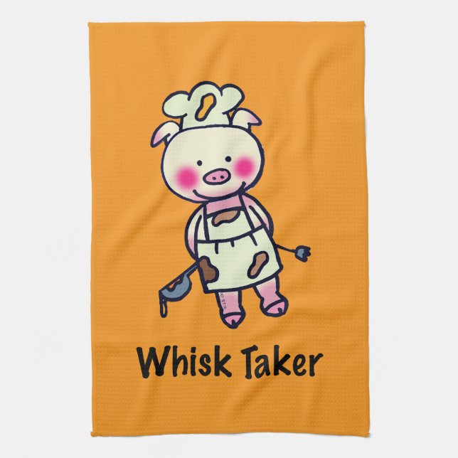 Whisk Taker Gris - Funny Chef Design Kökshandduk (Vertikal)