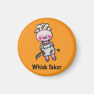 Whisk Taker Gris - Funny Chef Design Magnet