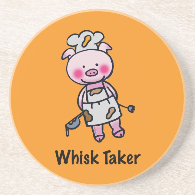 Whisk Taker Gris - Funny Chef Design Underlägg (Framsidan)