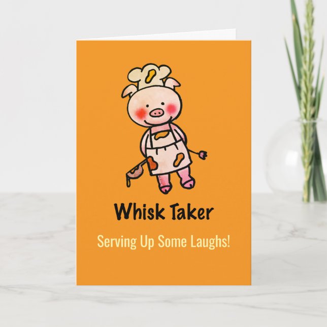 Whisk Taker Gris | Funny Cook Birthday Card Kort (Framsida)