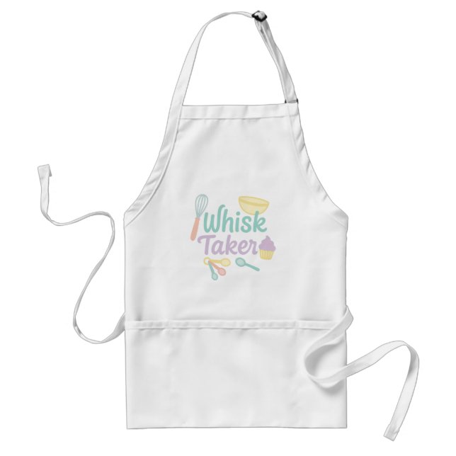 Whisk Taker – Playful Pastel Kitchen Apron Förkläde (Framsidan)