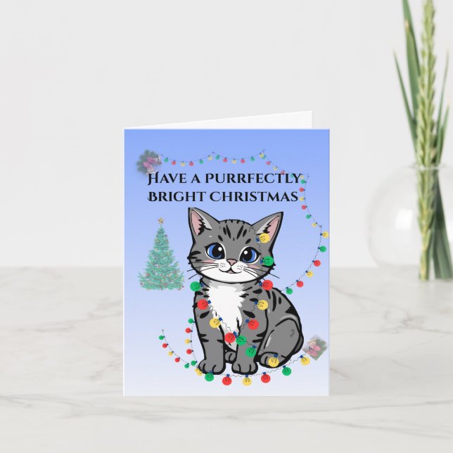 Whisker Festive Wishes Folded Greeting Card Kort (Framsida)