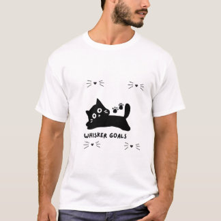 Whisker Goals Cat Silhouette T Shirt