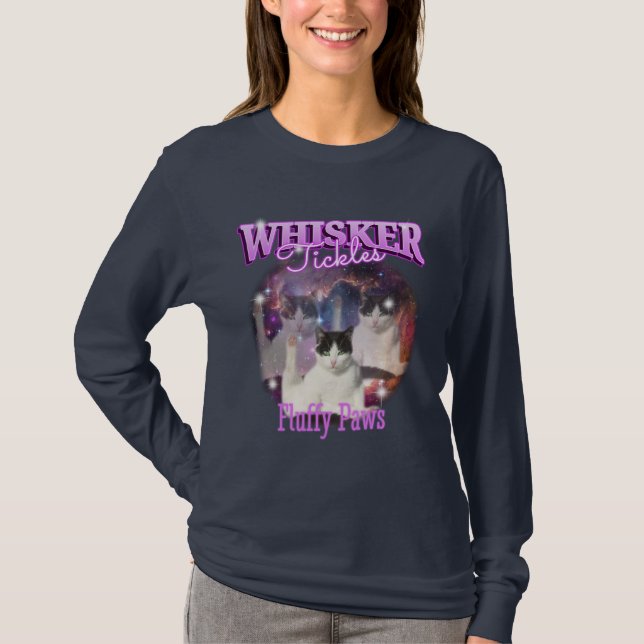 WHISKER Tickles and Fluffy Tassar T Shirt (Framsida)
