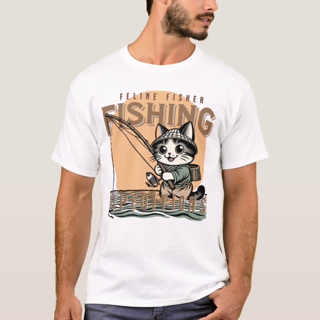 Whisker Vatten - Roligt för kattfiske T Shirt (Framsida)