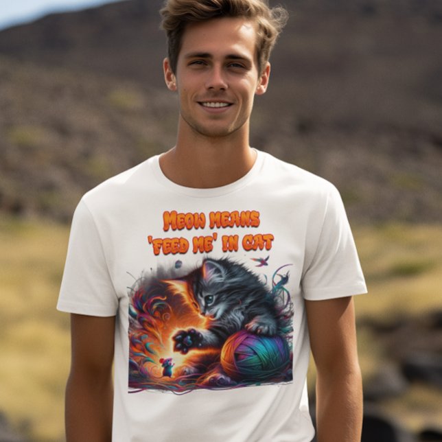 Whisker Wonderland: Meow elaks 'mata mig i katt T Shirt (Skapare uppladdad)