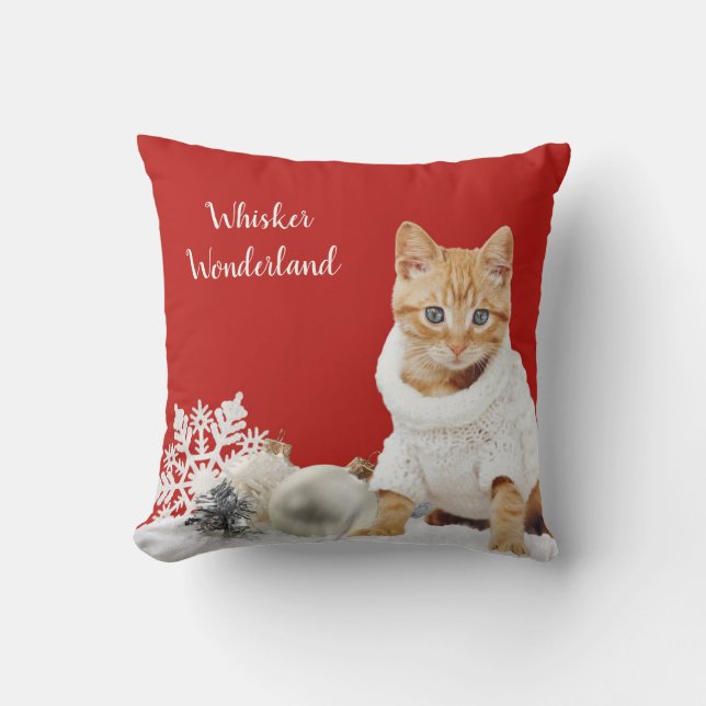 Whisker Wonderland Red Cat Dekorativ kudde (Framsida)