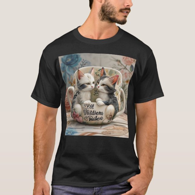 Whisker Wonders: Kattvänskap är evig T Shirt (Framsida)