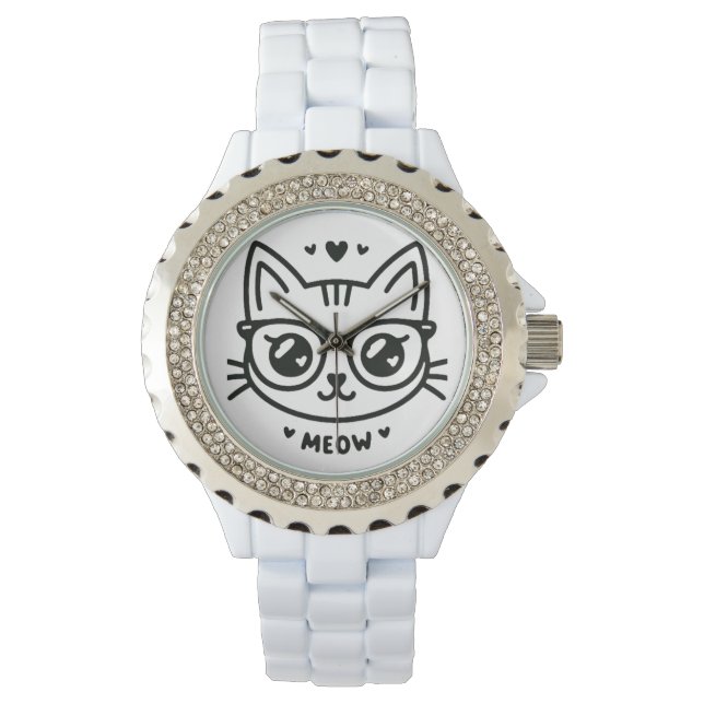 Whiskered Whimsy / Capricho de Bigodes Armbandsur (Framsida)