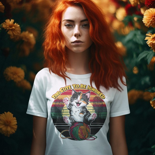 Whiskers and Yarn För söt att ignoreras T Shirt (Skapare uppladdad)