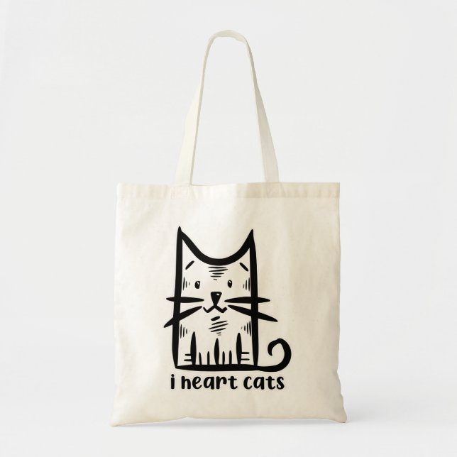Whiskers Katt, jag älskar katter Tygkasse (Framsidan)
