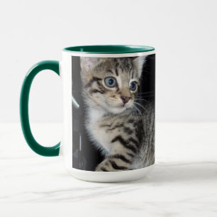 "Whiskers of Trouble: The Mischievous Tabby Kitten Mugg