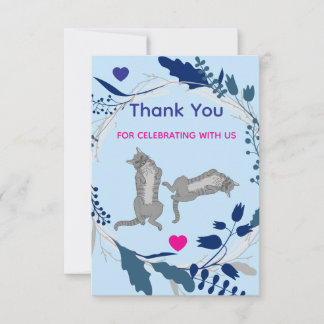 Whiskers & Vows Shades of Forever Bröllop Tack Kort