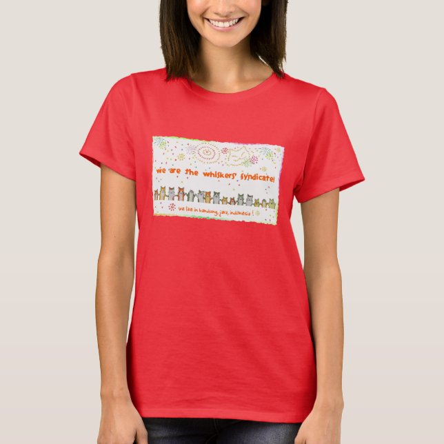 whiskerss t-skjorta för fyrverkerikatter t-shirt (Framsida)