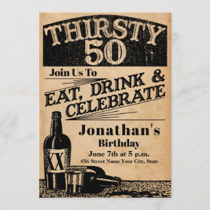 Whiskey 50:e födelsedagsinbjudan inbjudningar
