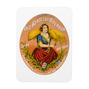 Whiskey Advertising Label, Circa 1860 Magnet