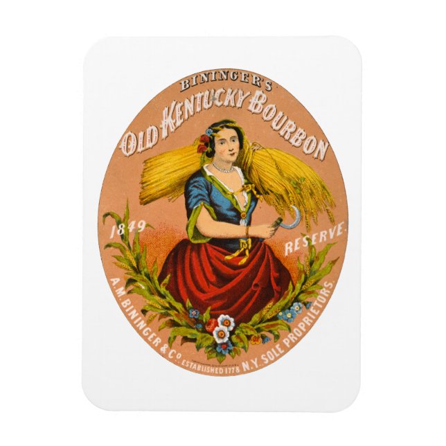 Whiskey Advertising Label, Circa 1860 Magnet (Vertikal)