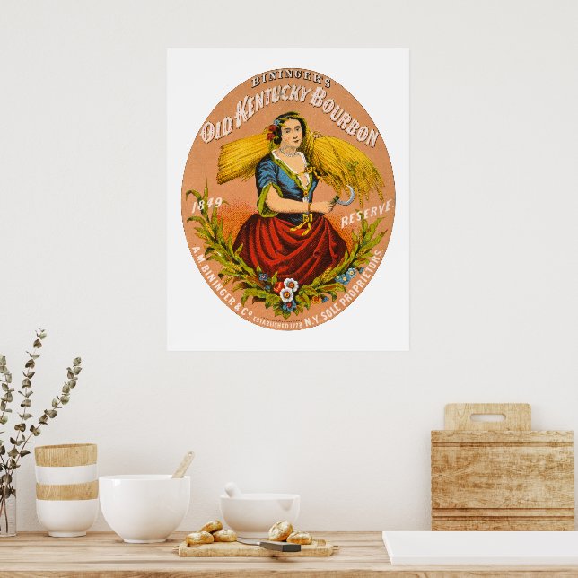 Whiskey Advertising Label, Circa 1860 Poster (Kök)