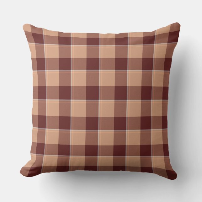 Whiskey and Livid Brown Plaid Kudde (Framsida)