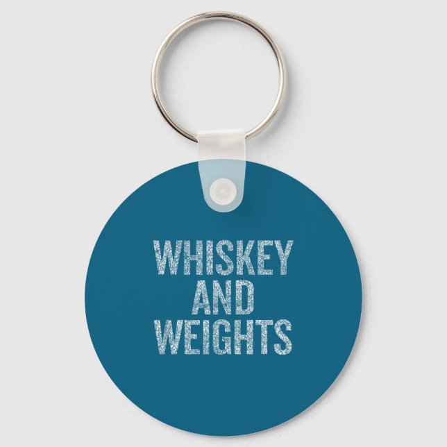 Whiskey And Weights No Carbs Funny Gym Slogan  Nyckelring (Framsida)