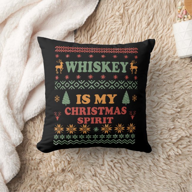 Whiskey är min ande rolig Fult jultröja Kudde (Filt)