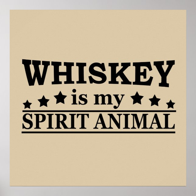 whiskey är min andliga djur poster (Framsidan)