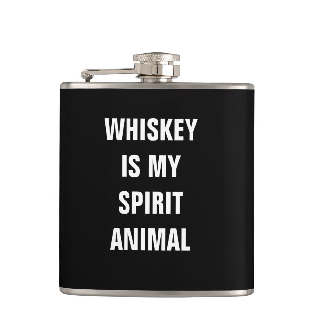 Whiskey är mitt andedjur fickplunta (Framsidan)