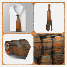 Whiskey Barrel Kegs Brown och Grått Monogrammed Slips