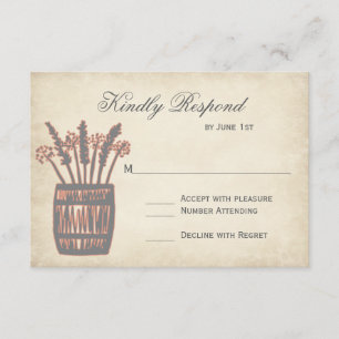Whiskey Barrel of Wheat Rustic Bröllops OSA Cards Kort