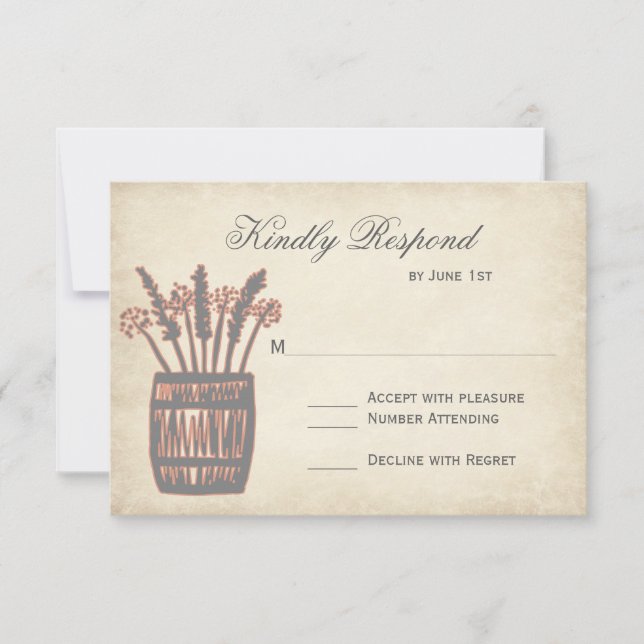 Whiskey Barrel of Wheat Rustic Bröllops OSA Cards Kort (Framsida)